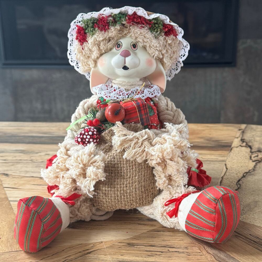 Vintage 1993 House of Lloyd Flossie Bunny Christmas Around The World Rope Doll
